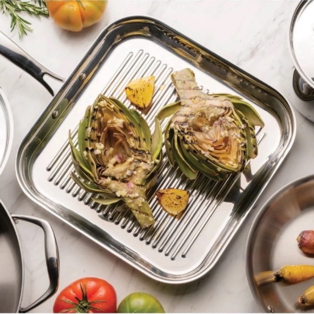 Tramontina Signature 11-Inch Tri-Ply Clad Stainless Steel Grill Pan~NEW!!